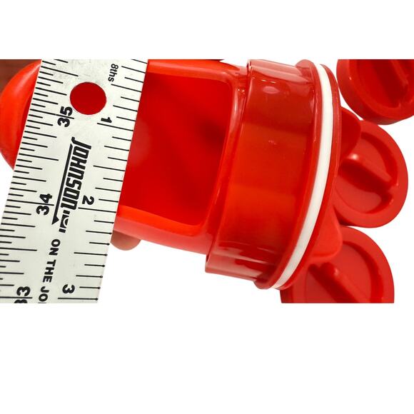 New Set of 6 Chicken DIY Feeders Red Bucket Supplies 3.25" with Lid - Picture 7 of 7